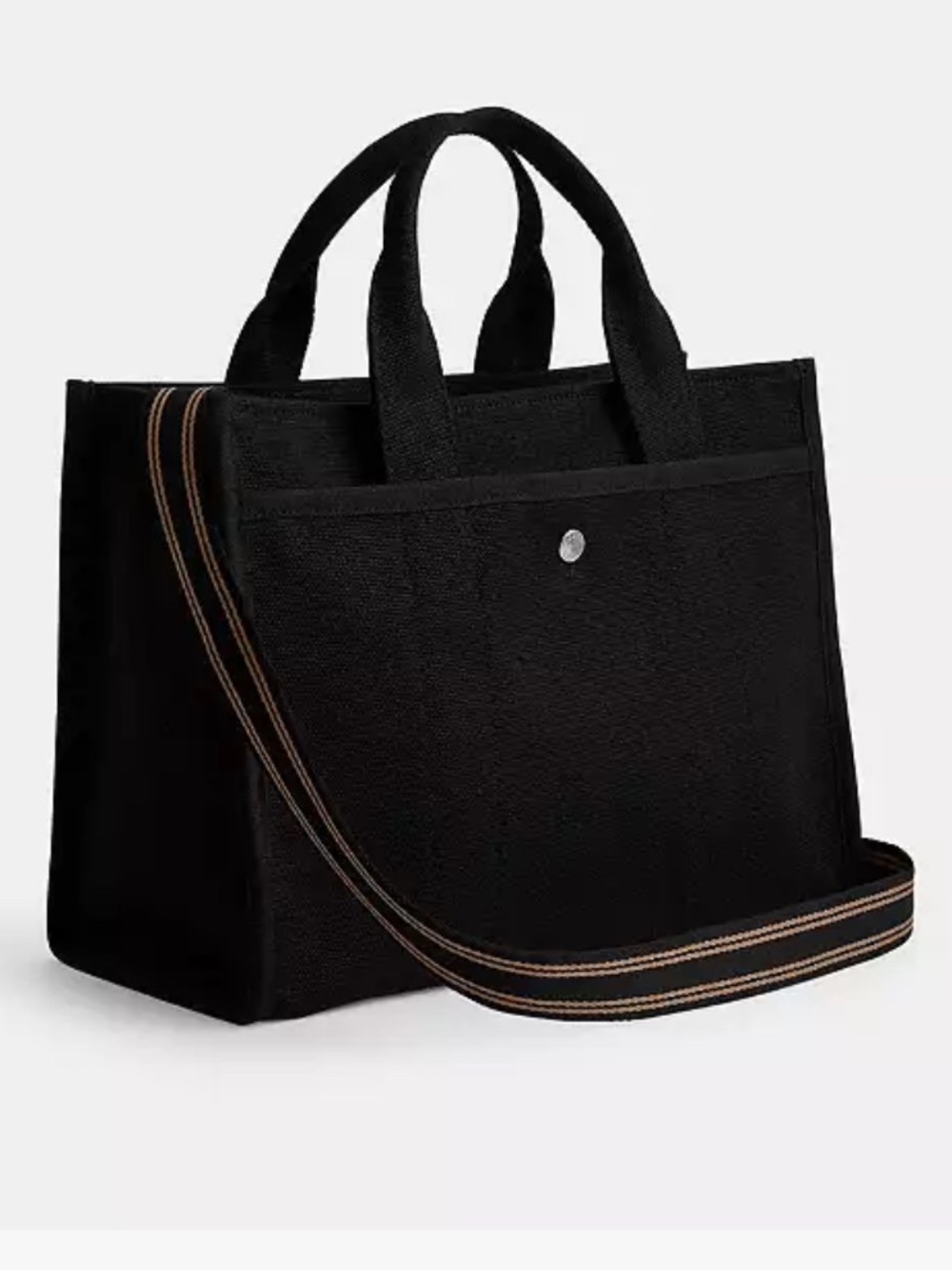 Coach Cargo Canvas Tote Black Tan Silver Adjustable/Removable Strap - Picture 11 of 11